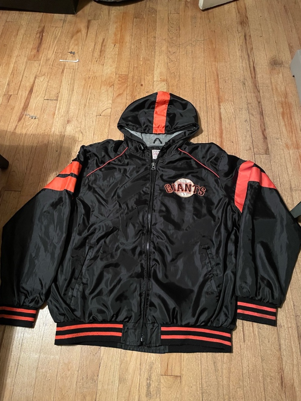 Giants Black & Orange Hooded Windbreaker Jacket